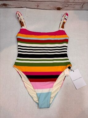 Anthropologie Cala de la Cruz Multicolor Striped One-Piece Swimsuit